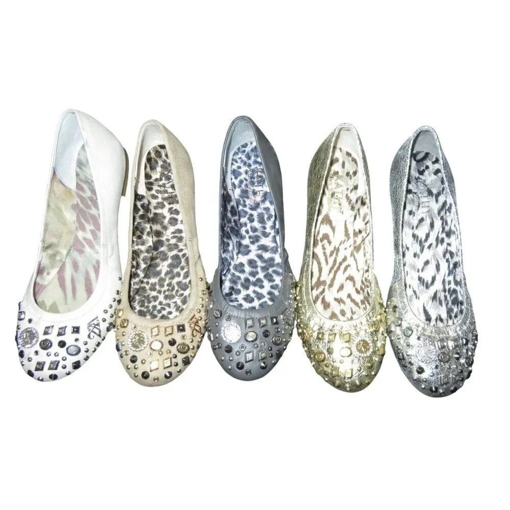 Kathy Van Zeeland Ray Me Ballerina Flats Charm Detail studded ballet flats 7.5